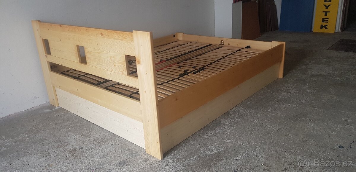 PRODÀM POSTEL-160/200-MASIVNÌ BOROVICE-ULOŽNÍM PROSTOREM - 8