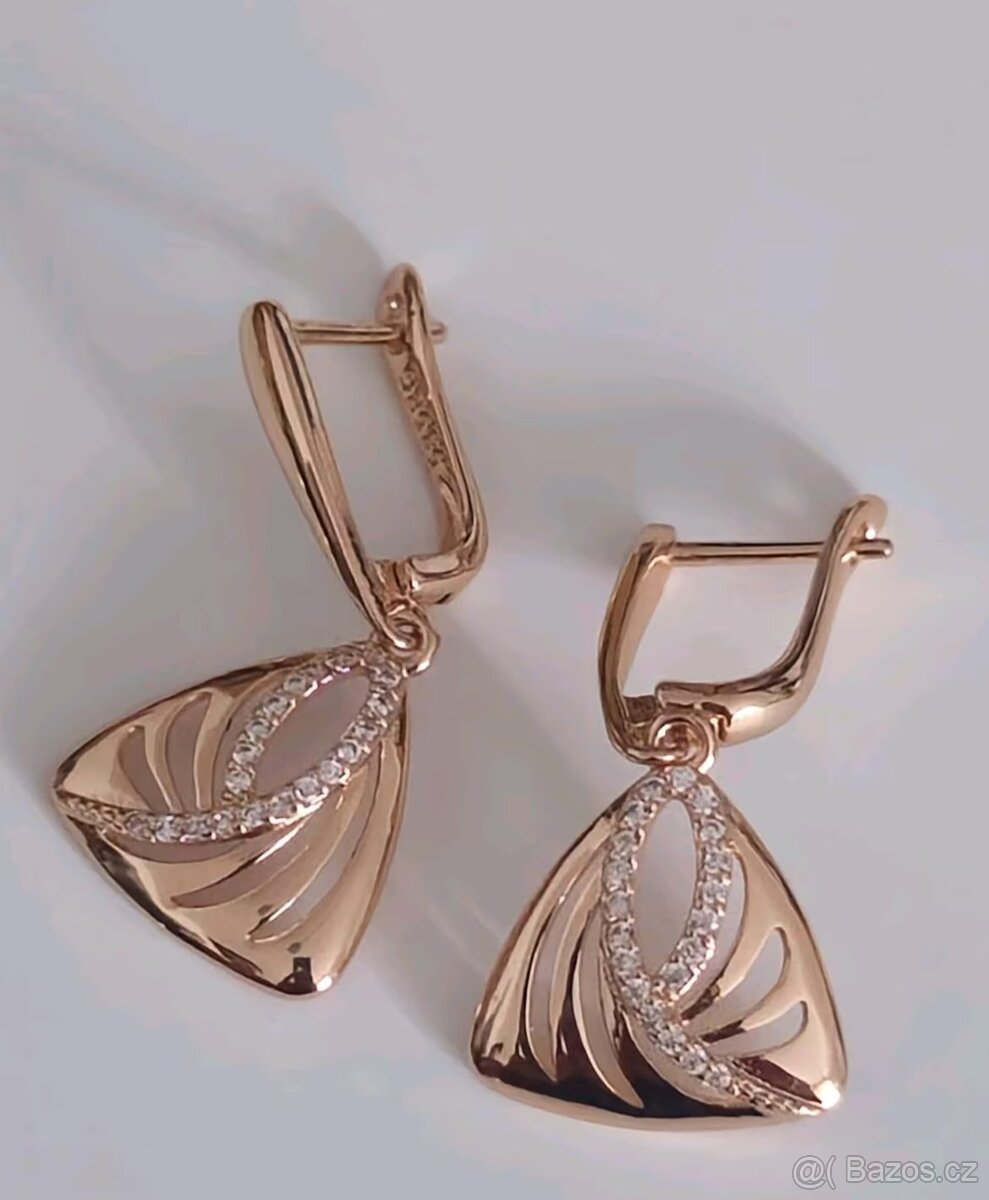 Náušnice zlato 14k 585RG - 8