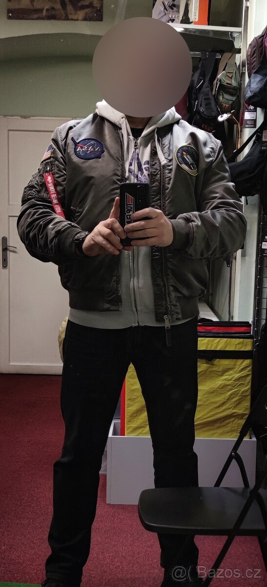 Bunda Alpha Industries MA-1 VF NASA battlewash washed stone - 8