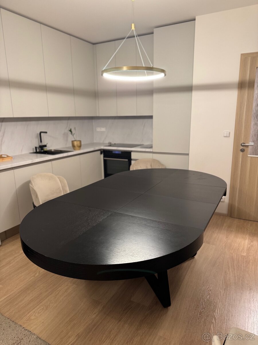 Rozkládací jídelní stůl – černý, moderní design Windsor & Co - 8