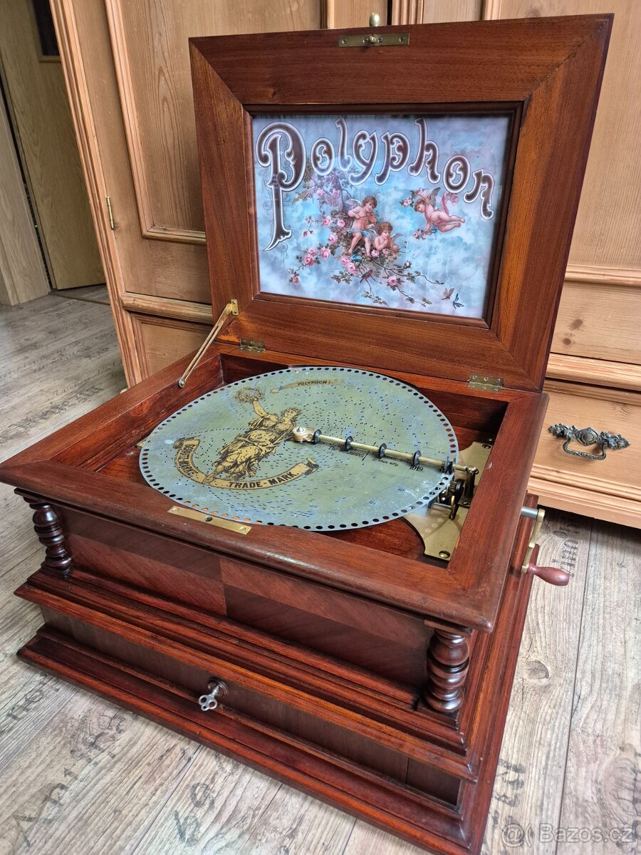 Velký starožitný Polyphon Solyphon Excelsior, 1895 - 8