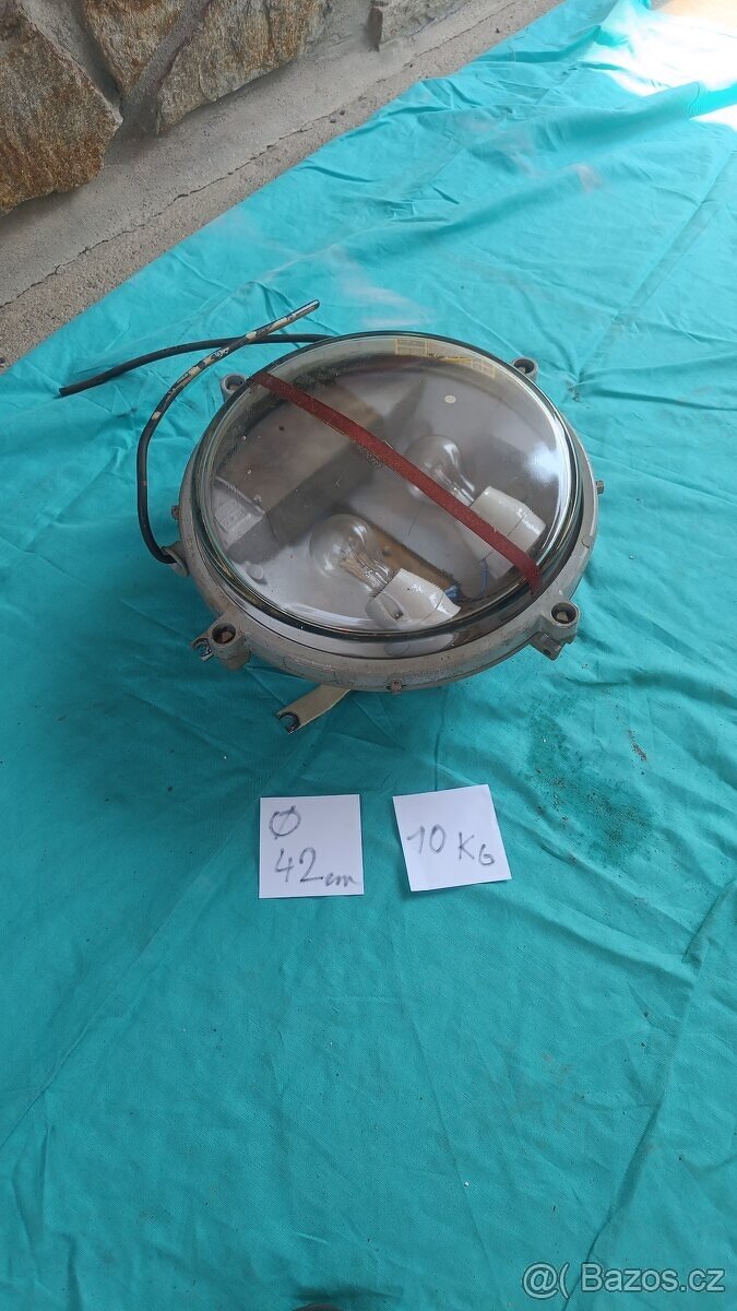 industriální lampa smaltovaná, litinová - 8