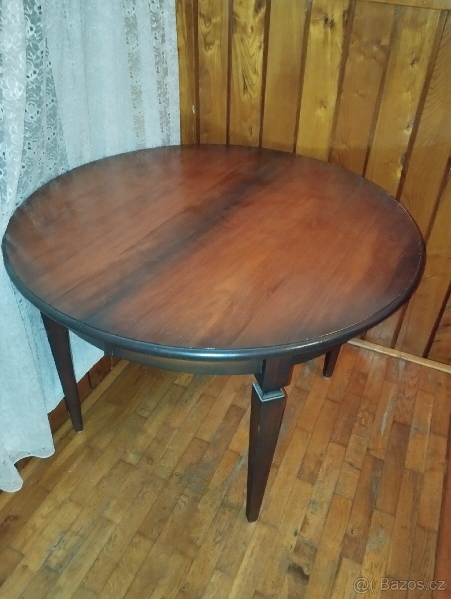Dřevěný jídelní stůl + 6 židlí(rozkládací) - 8