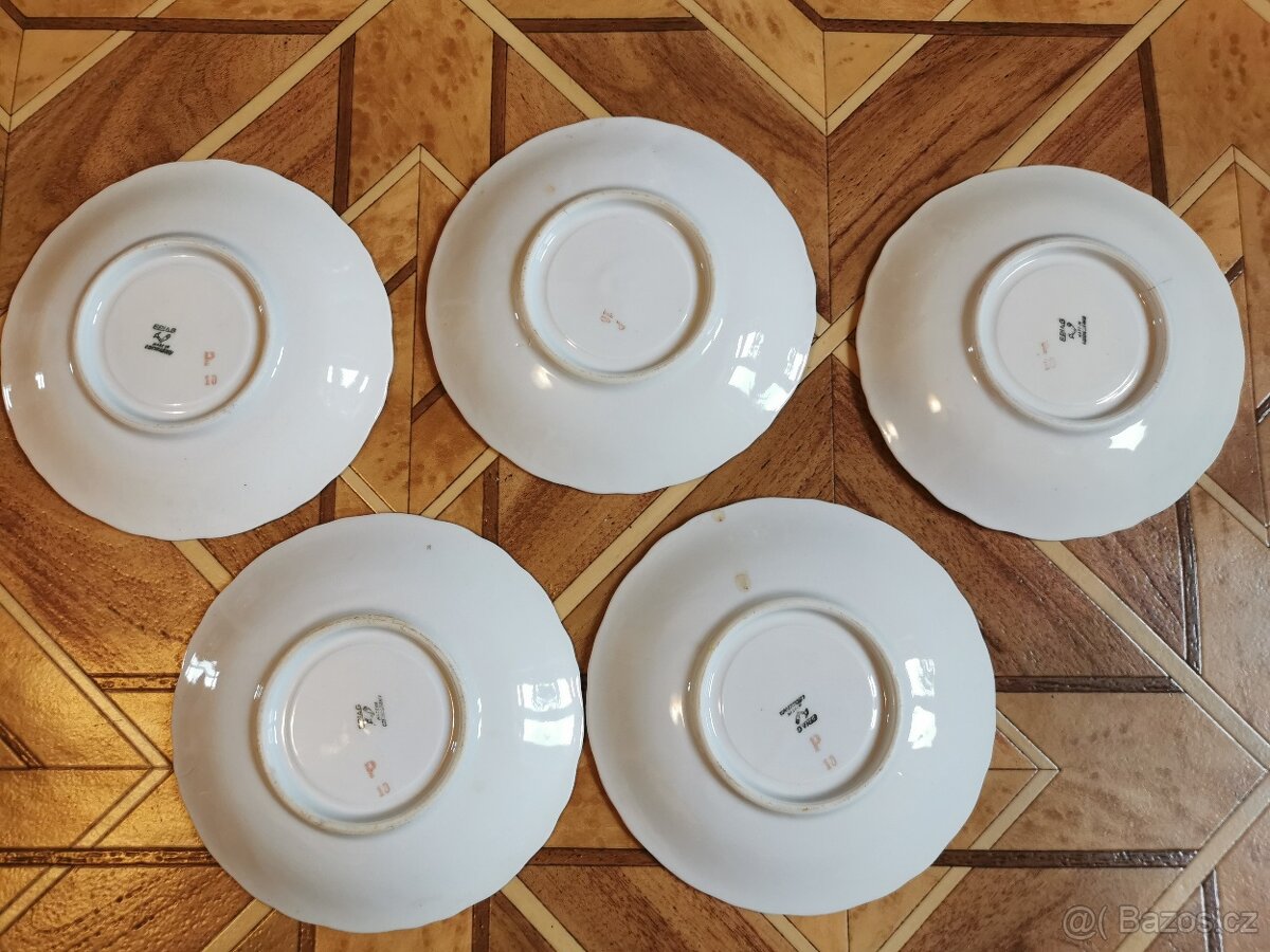 Starý kávový servis Epiag Loket s květinovým motivem - 8