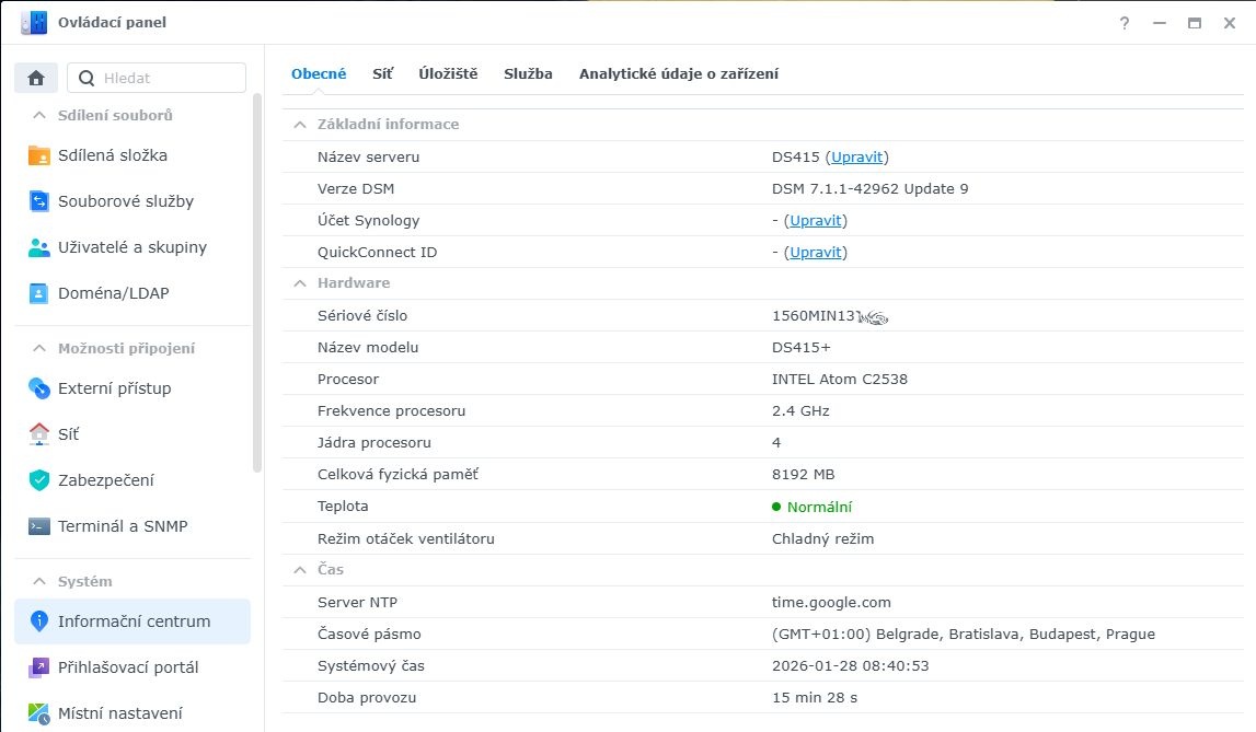 Synology DS415+ , 4x 2TB HDD (8TB), 8GB RAM - 8