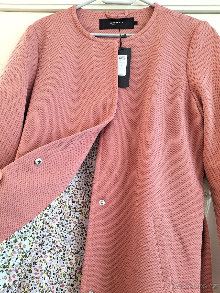 PC 1500 Kč Nový starorůžový kabátek Vero Moda L na druky - 8