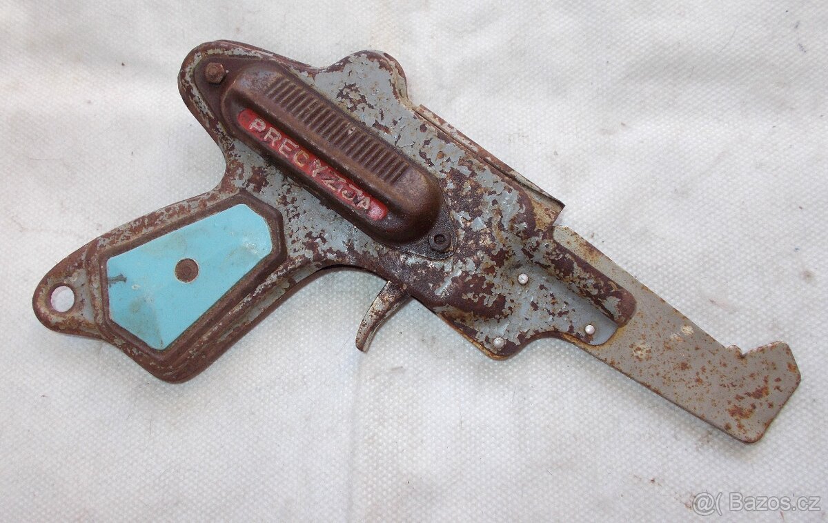 Dětská pistole, plechová hračka. - 8