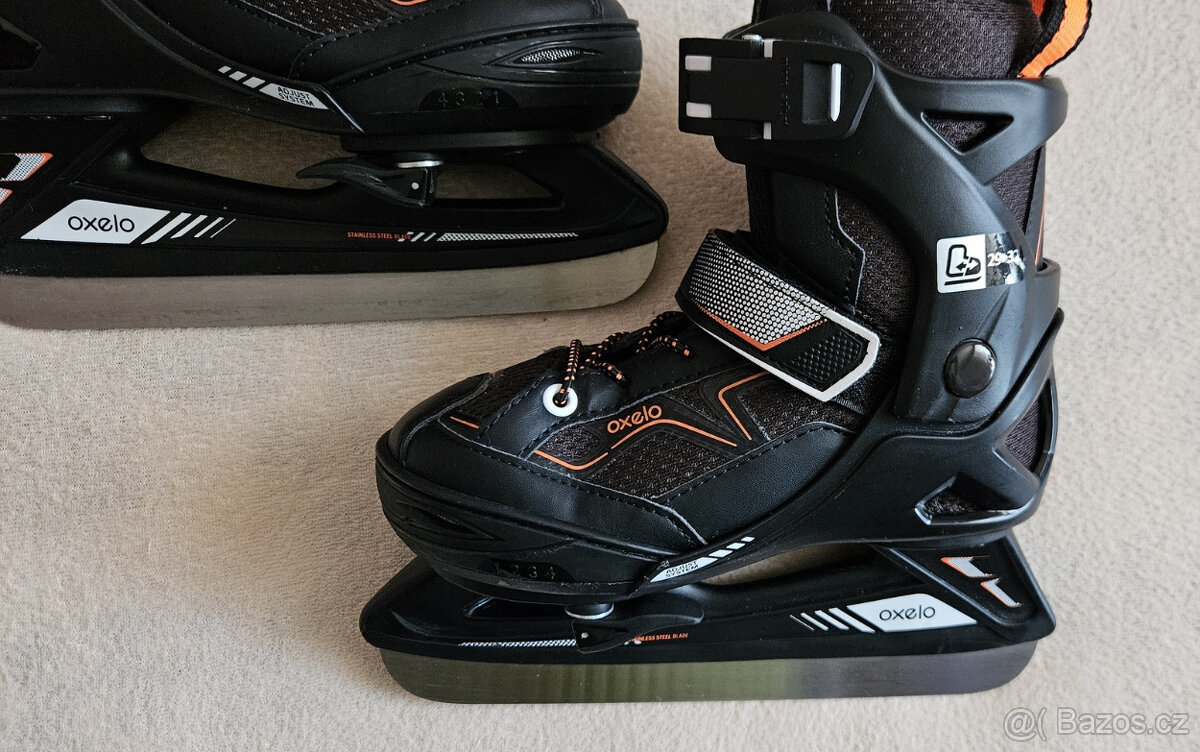 Chlapecké lední brusle Oxelo černo-oranžové, 29-32 - 8