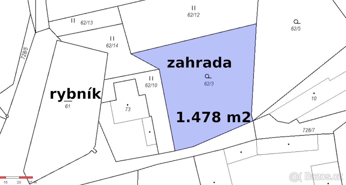Prodej Vidice u Kutné Hory, pozemek, zahrada 1.478 m2 - 8