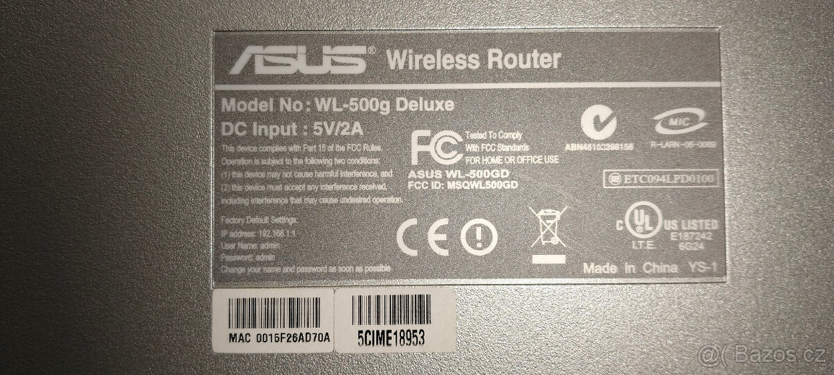 Router ASUS WL 500g Deluxe - 8