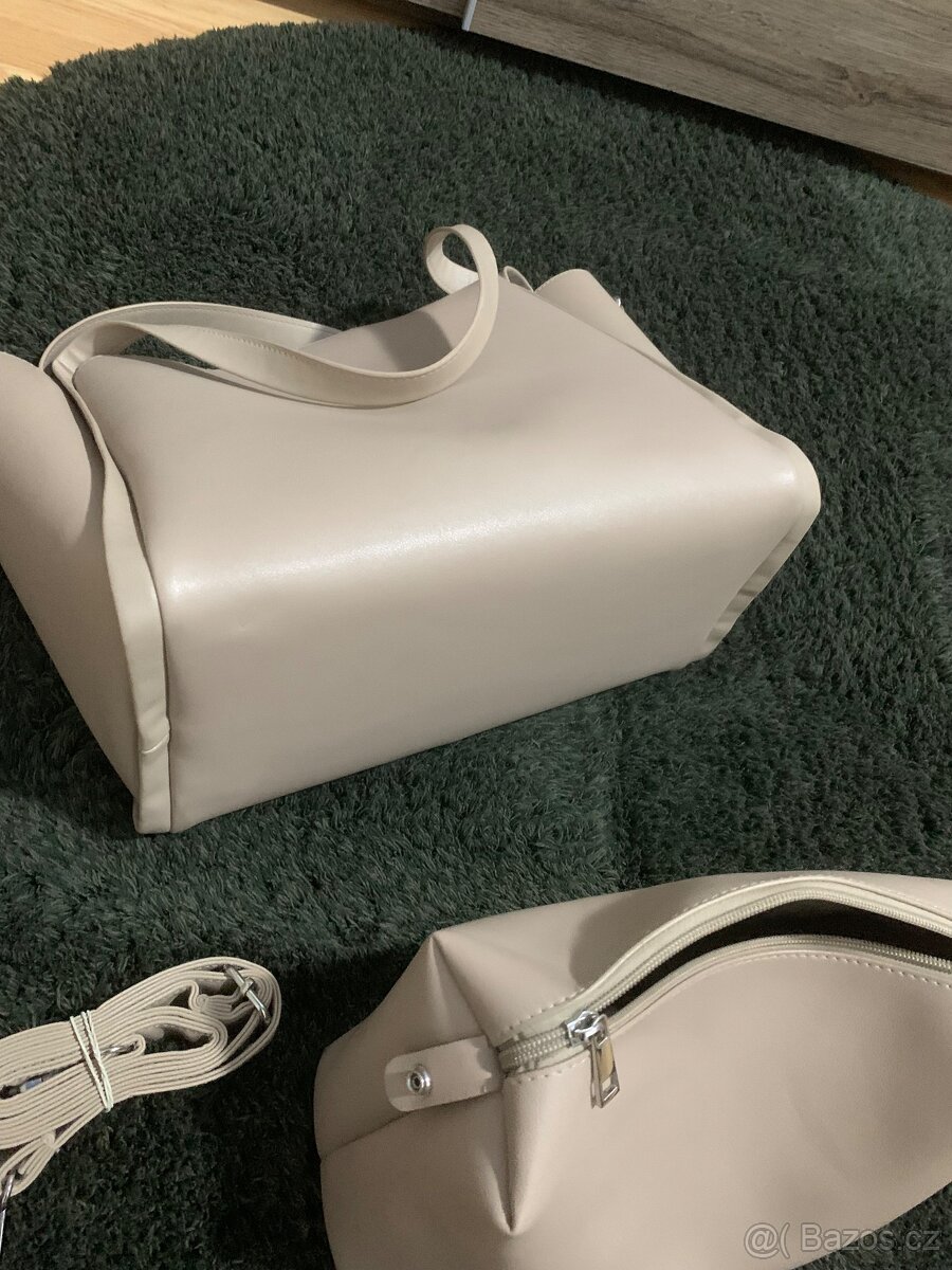 Kabelka béžová shoper - 8