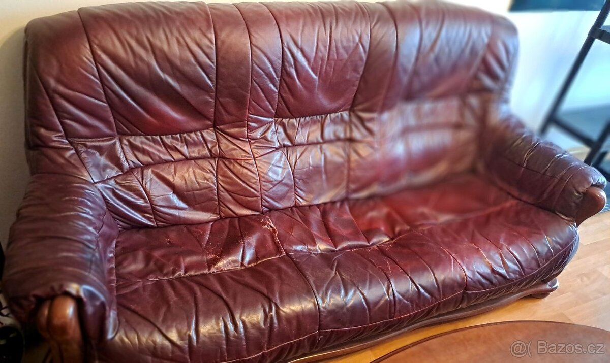 Kožená sedací souprava 3 + 1 + 1 - 8