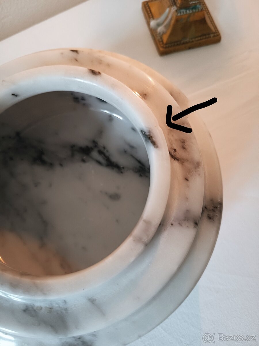 Masivní vintage mramorová dóza z Itálie - 8