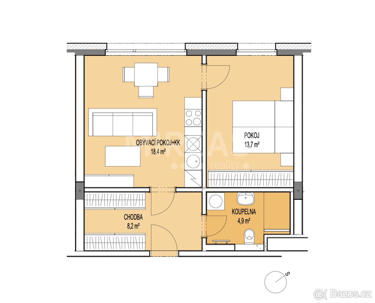 Liberec III- Jeřáb, pronájem ateliéru/bytu 2+kk, 48 m2, okr. - 8