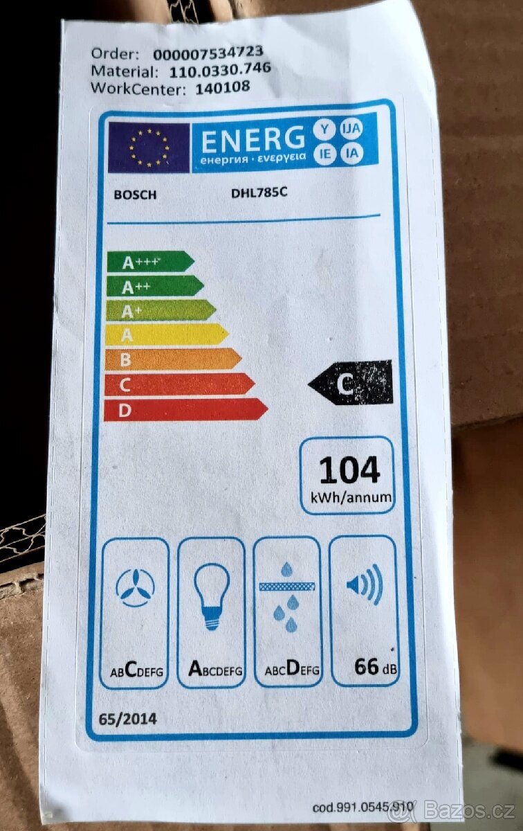 Vestavná digestoř Bosch DHL 785C - 8