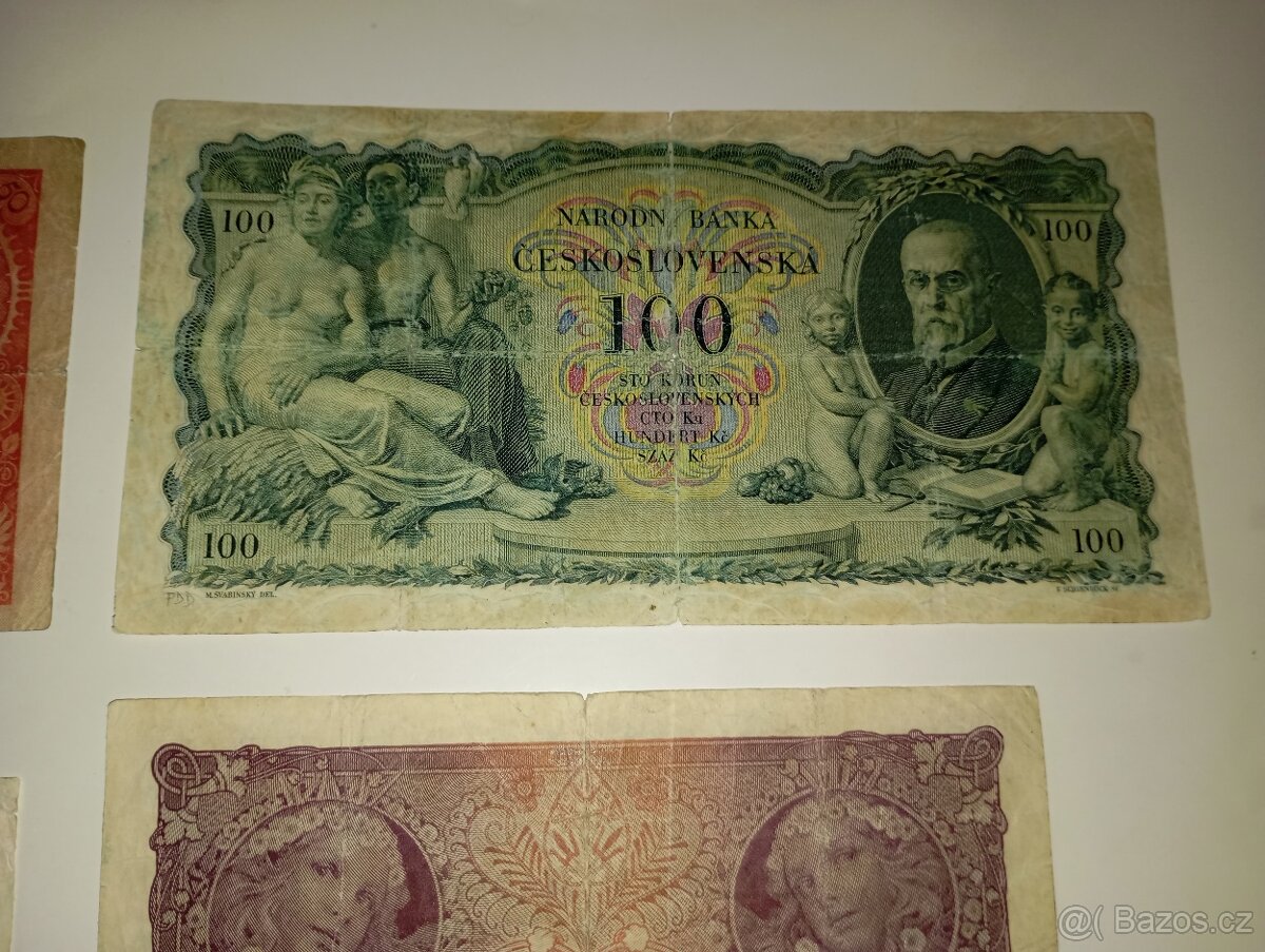 BANKOVKY 30. LÉTA, 1-100 K, 6 RŮZNÝCH NOMINÁLŮ, NEPERFOR. - 8