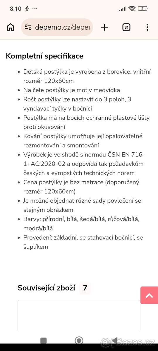 Dětská postýlka Depemo - 8