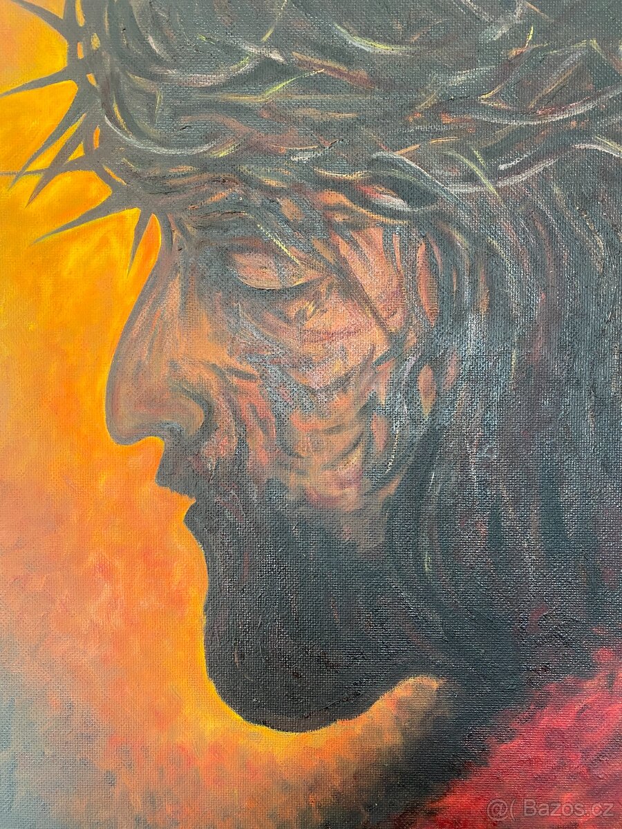 obraz olej na desce Ježíš Kristus velký obraz Krista - 8