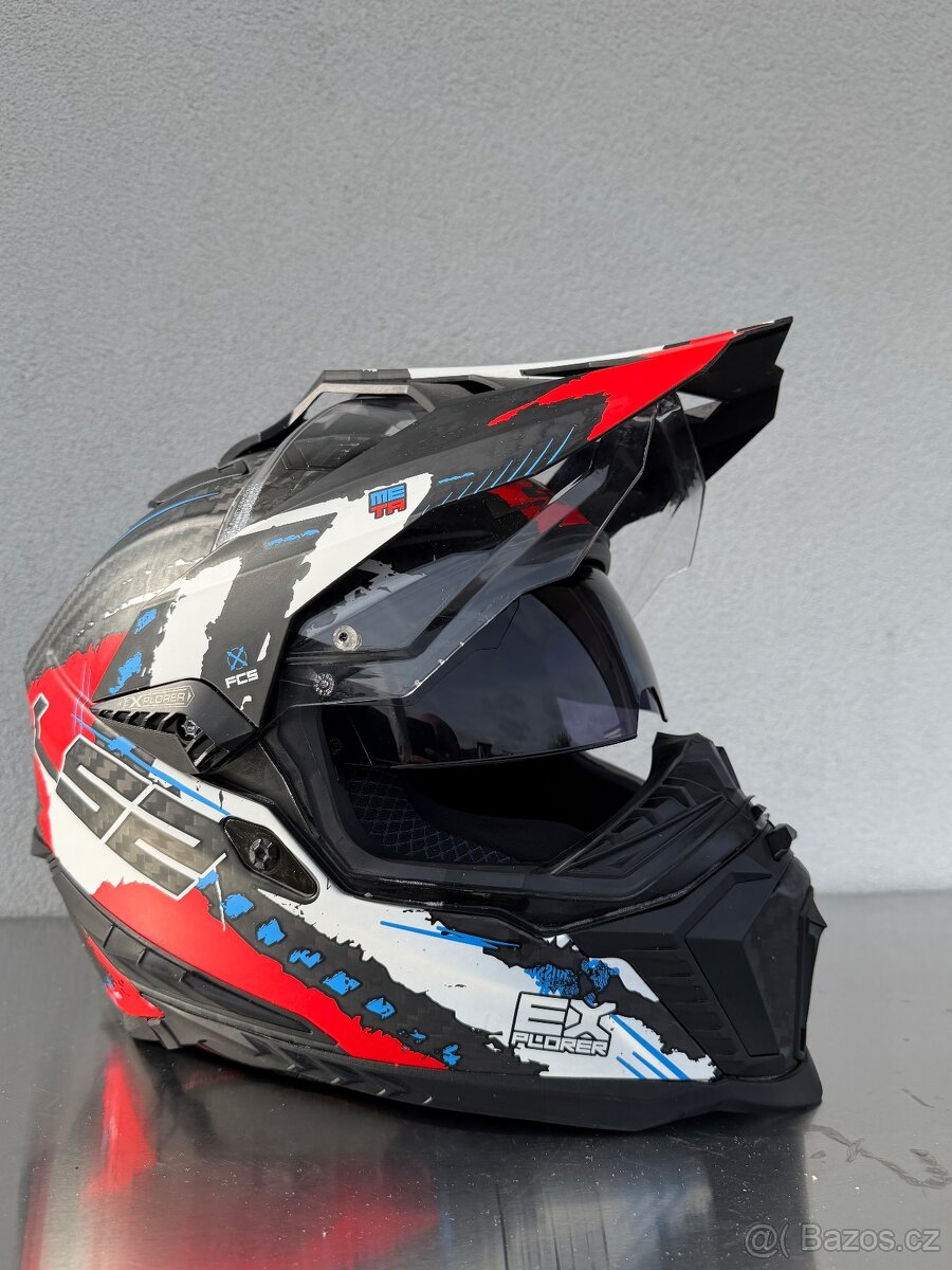 Prilba LS2 MX701 Explorer Carbon Extend čierno-modro-červe - 8