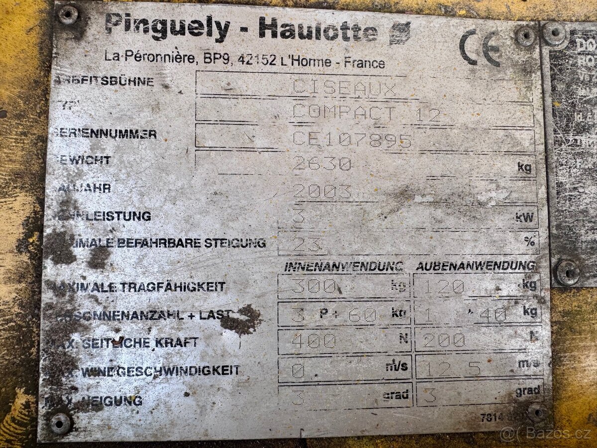 Nůžková pracovní plošina Haulotte Compact 12 - 8