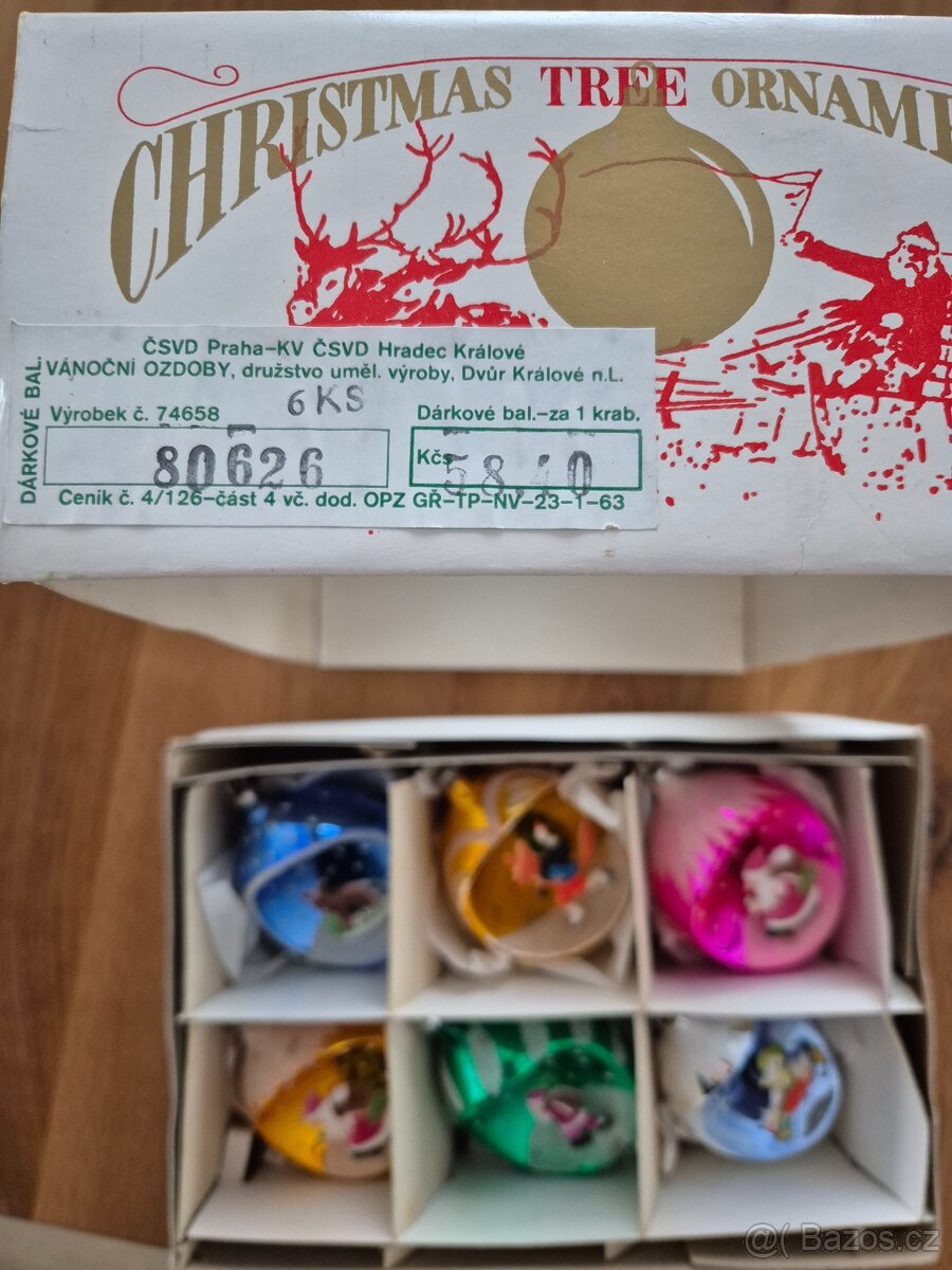 Staré Vánoční ozdoby s vlepem - 8