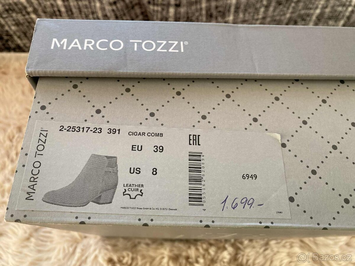 Kožené kotníkové boty Marco Tozzi - 8