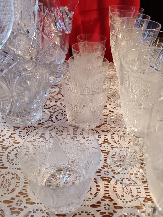 Obrovský set broušeného křišťálového skla (40+ ks) - 8