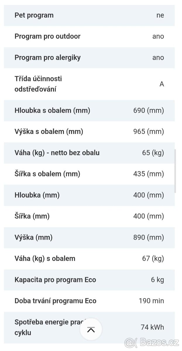 Pračka AEG vrchní plnění - 8