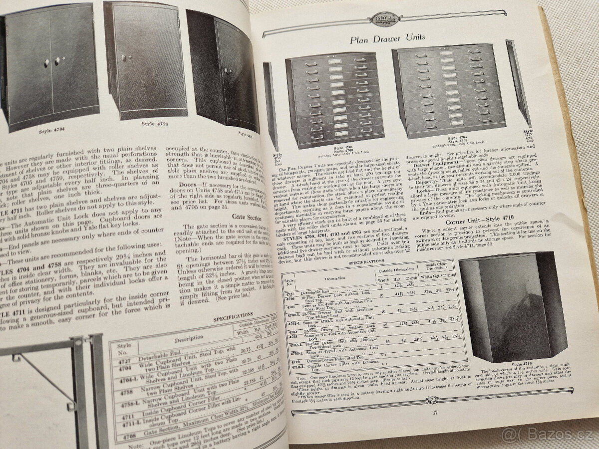 Starý katalog kancelářský nábytek trezory kartotéky 1923 - 8