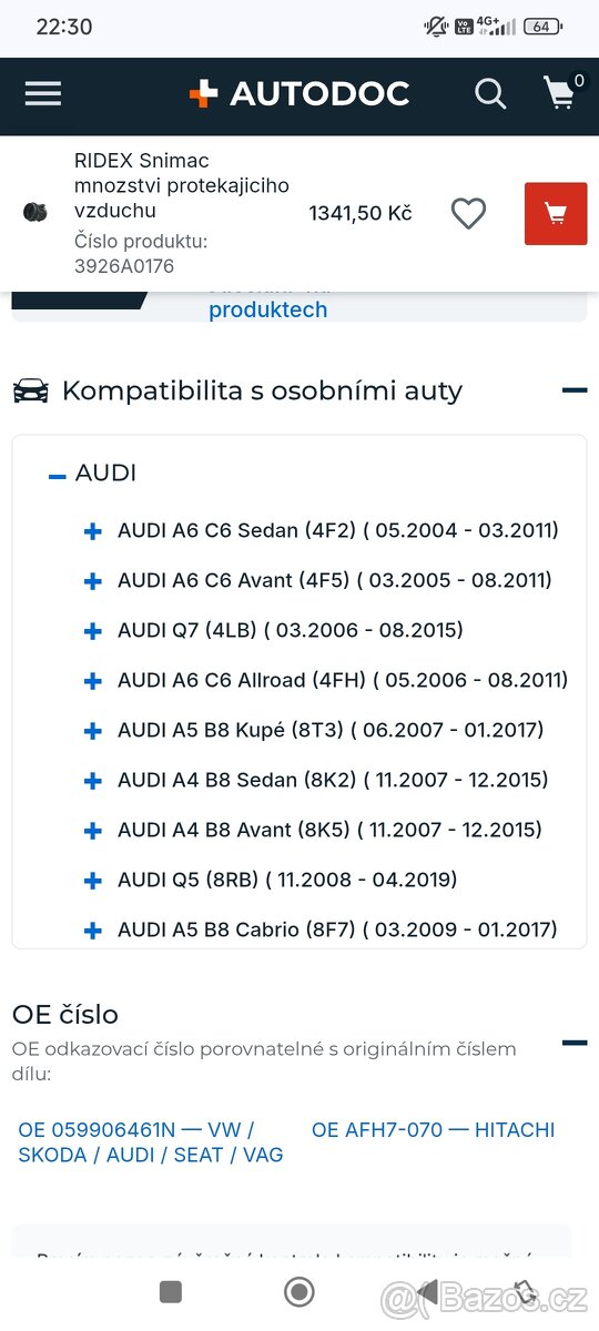 Váha vzduchu 059 906 461N - 8