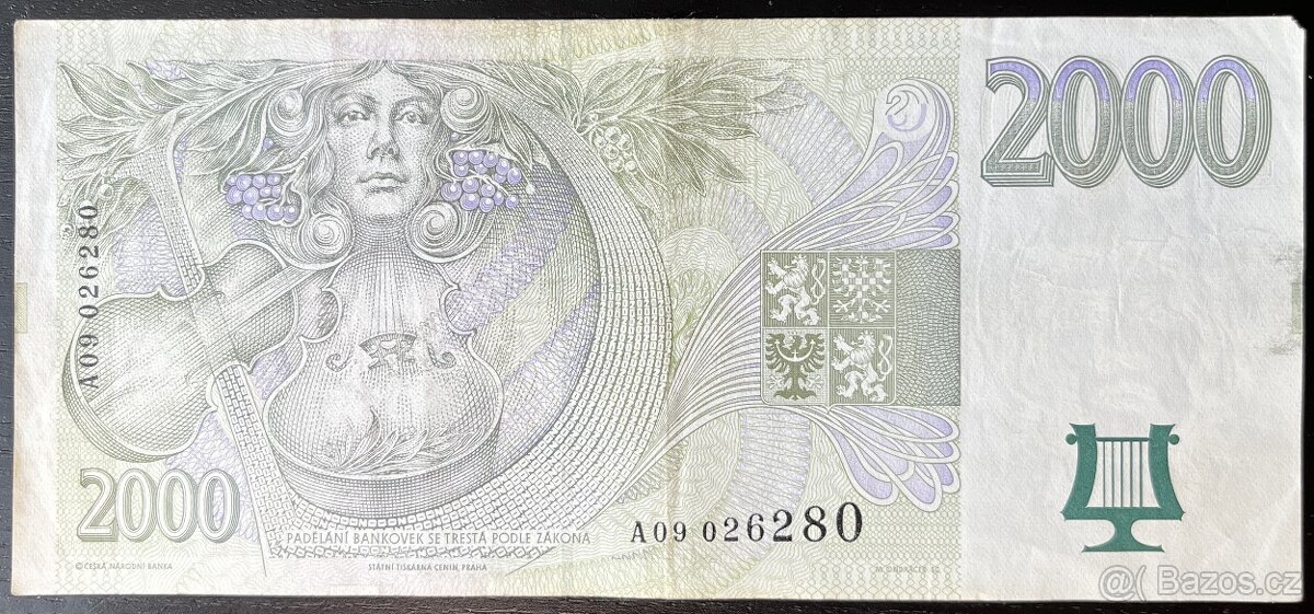 Bankovky 2000Kč r. 1996 série A - 8