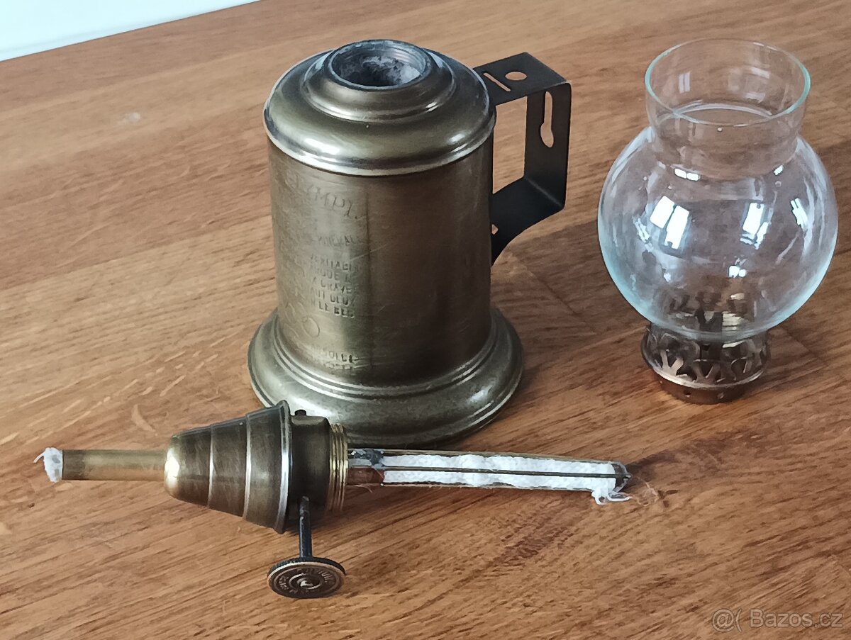 FRANCOUZSKÁ STAROŽITNÁ MOSAZNÁ LAMPA GAUDARD OLYMPE, PIGEON - 8