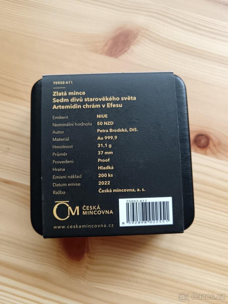 Zlatá mince 1oz 31,1g čistého zlata Artemidin chrám v Efesu - 8