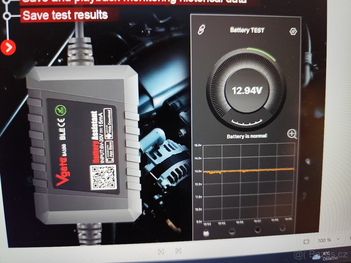 Vgate BA100 testr autobaterie - 8