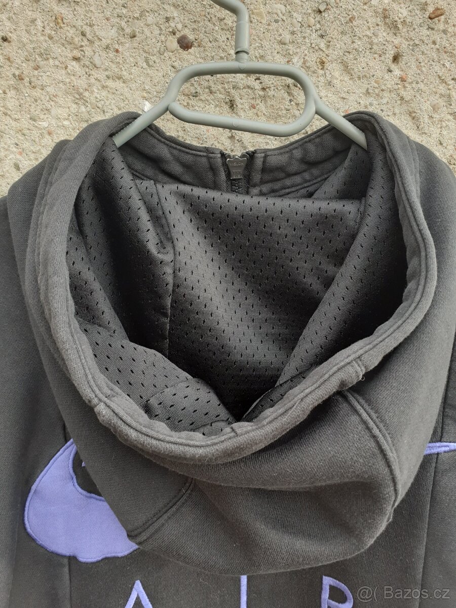 Vintage y2k Nike Air černá mikina s kapucí na zip hoodie - 8