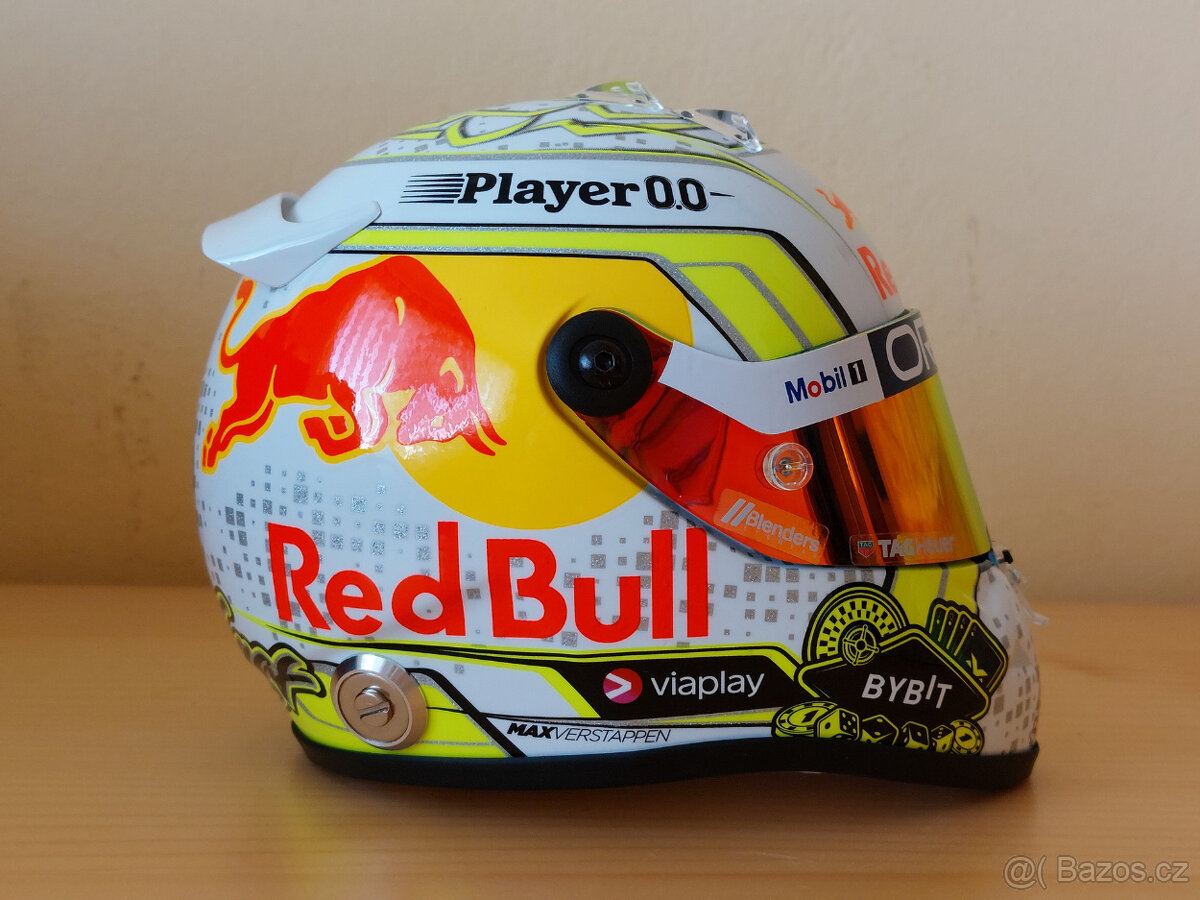 Predám Max Verstappen 2023 Red Bull Las Vegas F1 helma 1:2 - 8