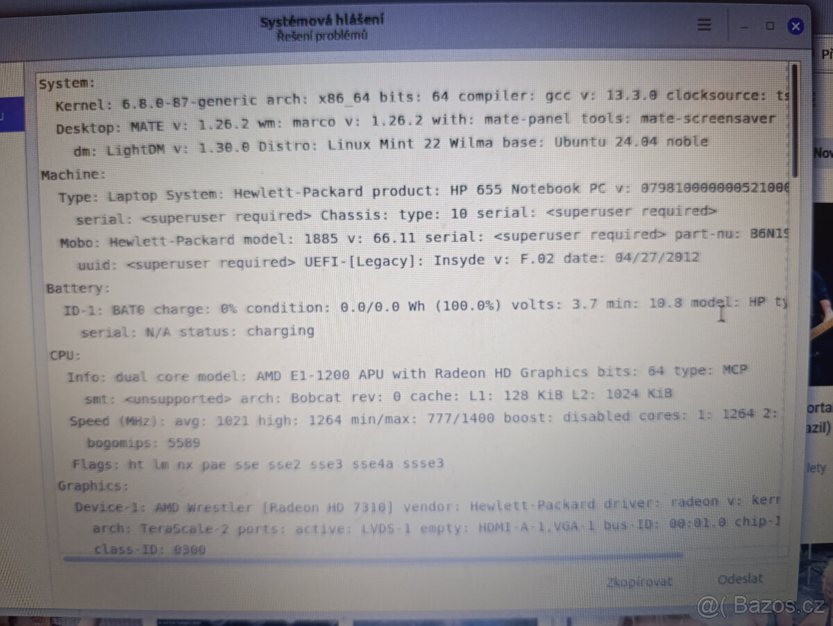 Notebook - AMD Dual-Core E1 HDD 640GB - 8