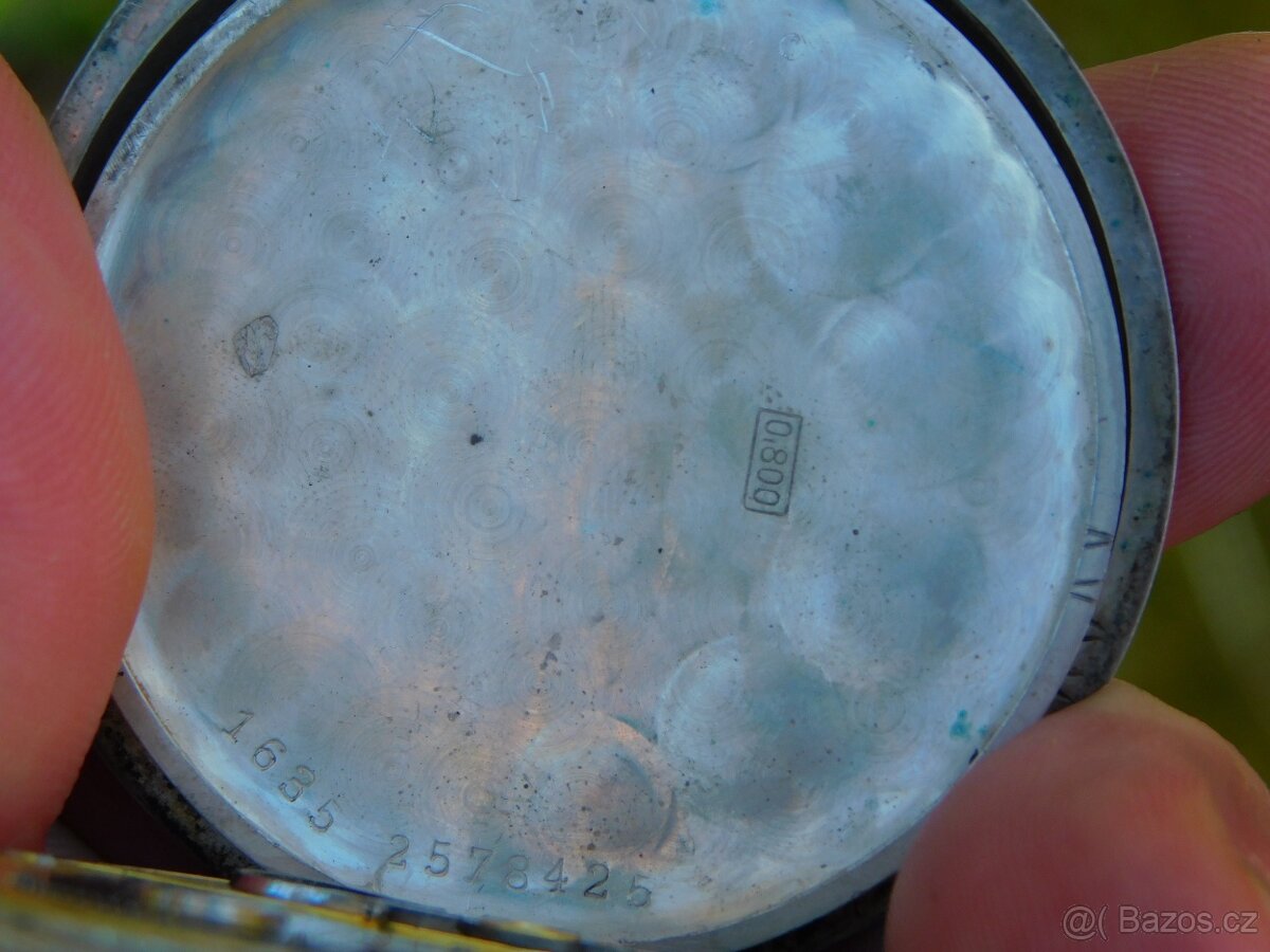 Starožitné stříbrné tulové kapesní hodinky myslivecký motiv - 8