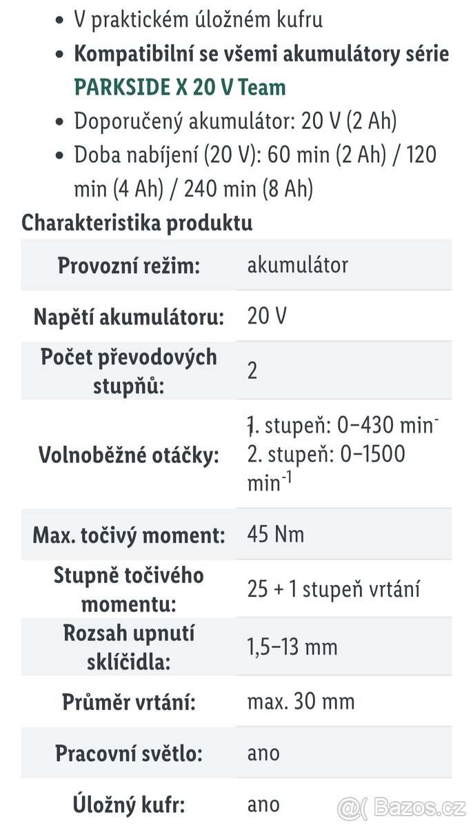 Nová aku vrtačka Parkside s příslušenstvím, záruka 3 roky. - 8
