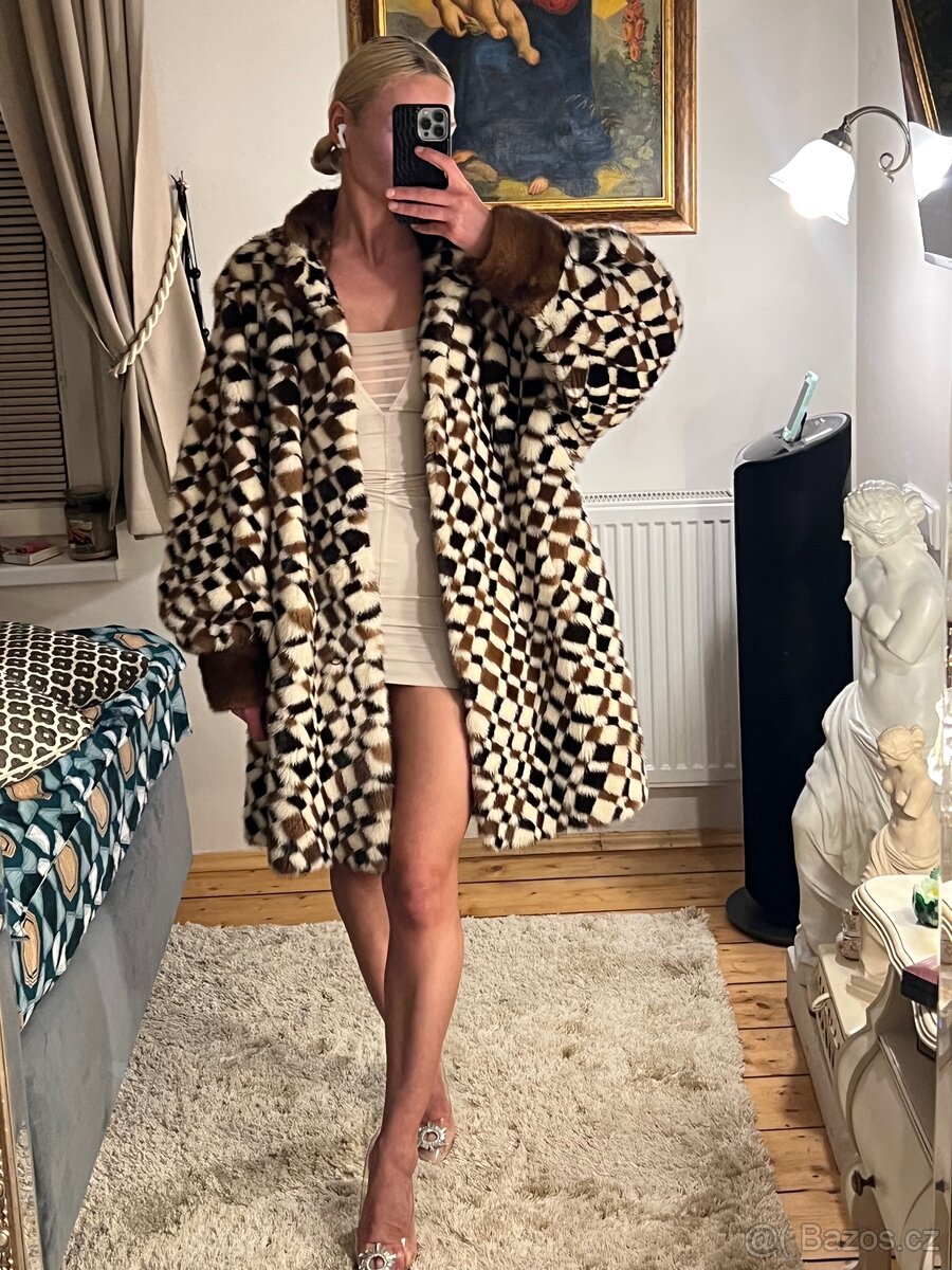 Barevný norkový kožich - 8