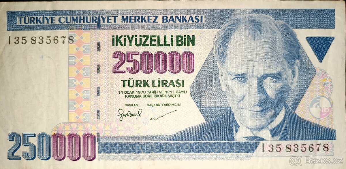 Turecké bankovky - 10 - 10 000 000 lir 1970 - 2009 - 8