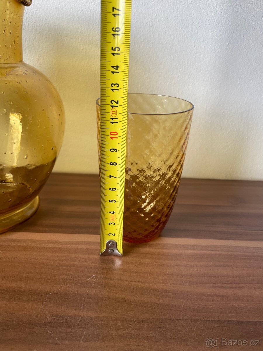 Krakelované sklo džbán se skleničkami - 8