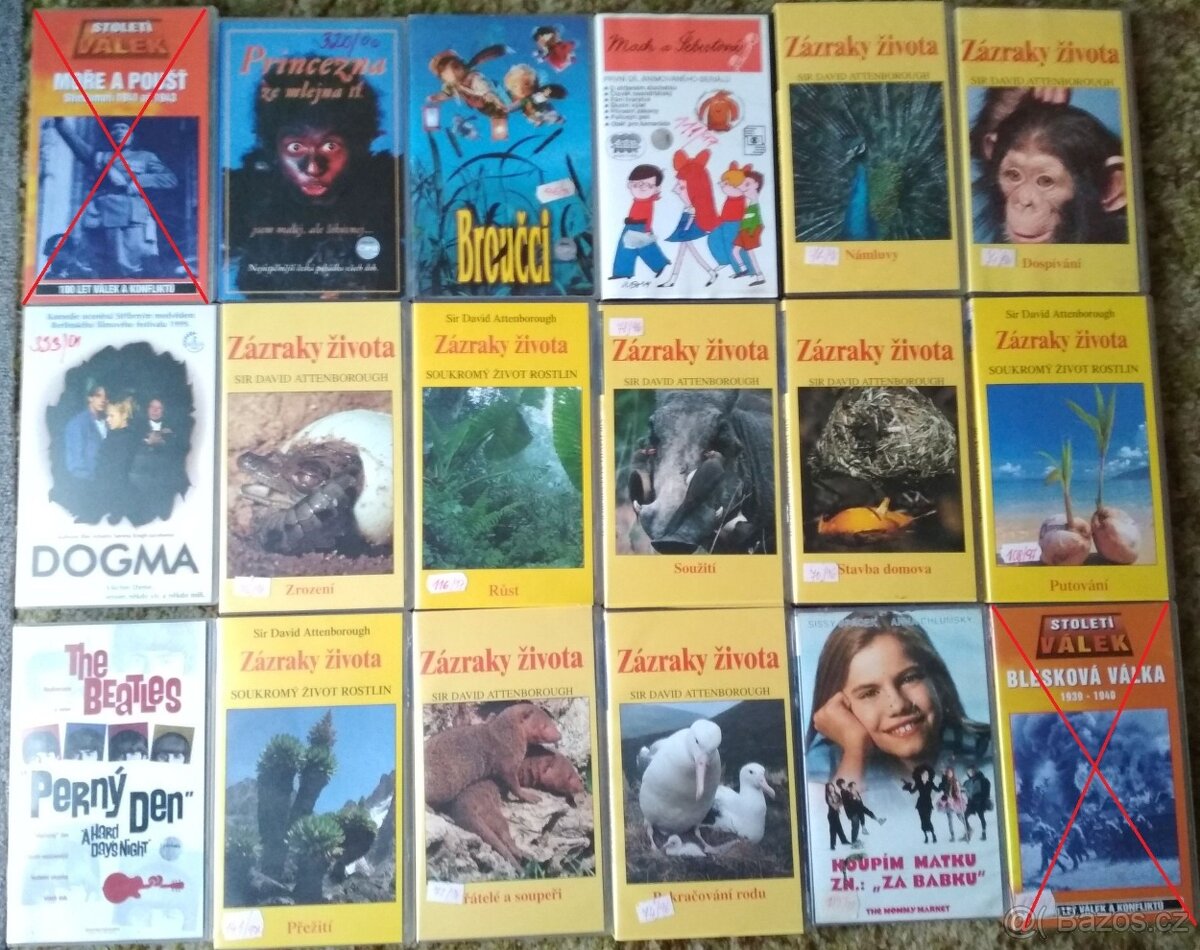 Originální VHS kazety - filmy, pohádky, dokumenty - 8