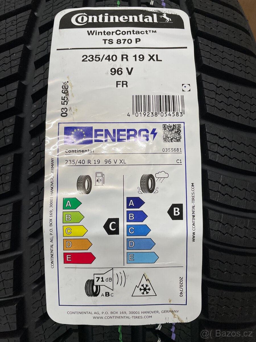 NOVÉ CONTINENTAL WINTERCONTACT TS870P 235/40/19 96V R.V 2025 - 8