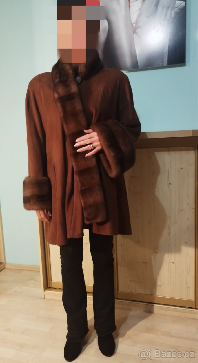 Kožich - přehoz semišový - 8