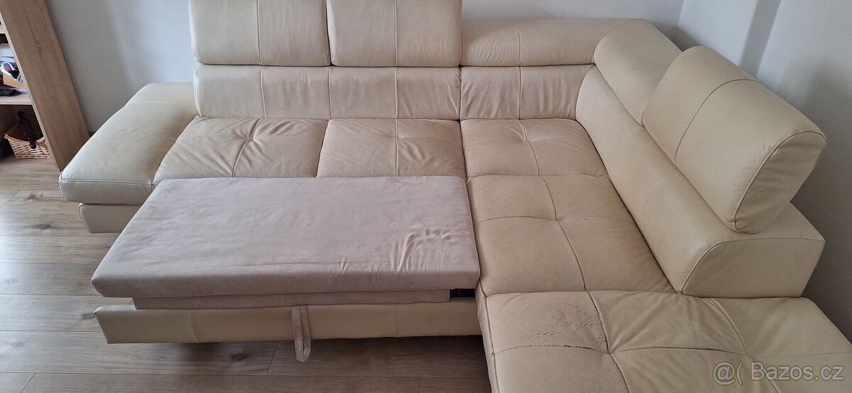 Rohová kožená sedačka - 8