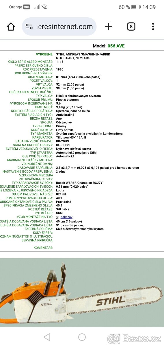 Motorová píla Stihl 056 AV - 8