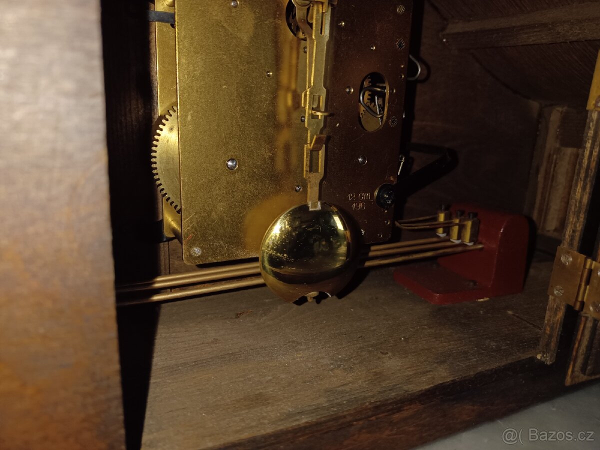 Hermle starožitný krbové stolní hodiny Německo - 8