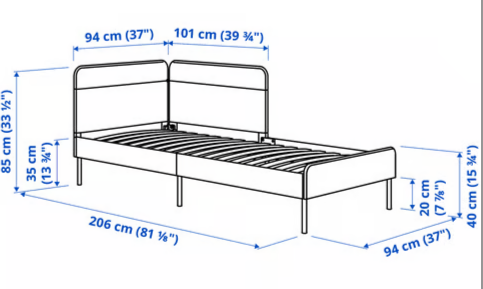 Pohovka/ postel IKEA BLÅKULLEN + matrace 90 x 200 cm - 8
