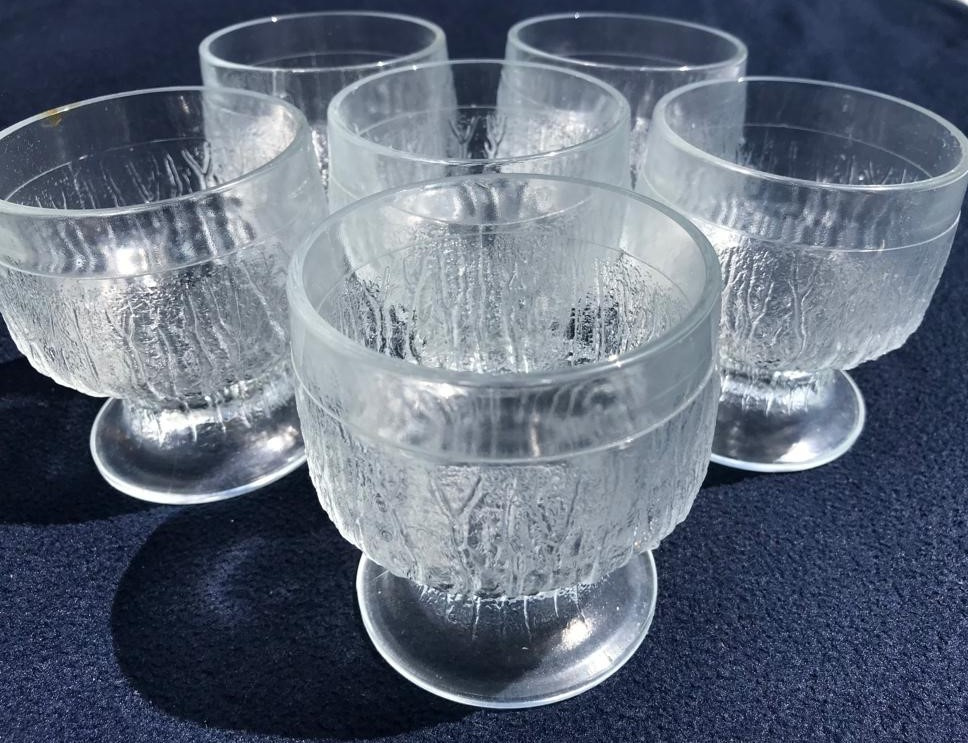 6x Pohár Sklenice na zmrzlinu kompot RETRO - 8